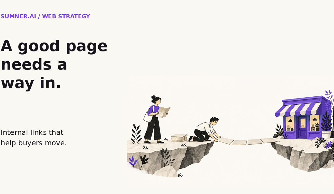 Internal linking: Give your service pages a way in