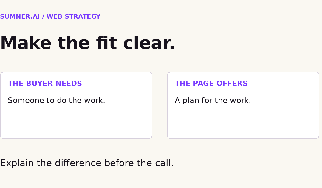 Service pages: Help buyers know when you are a fit