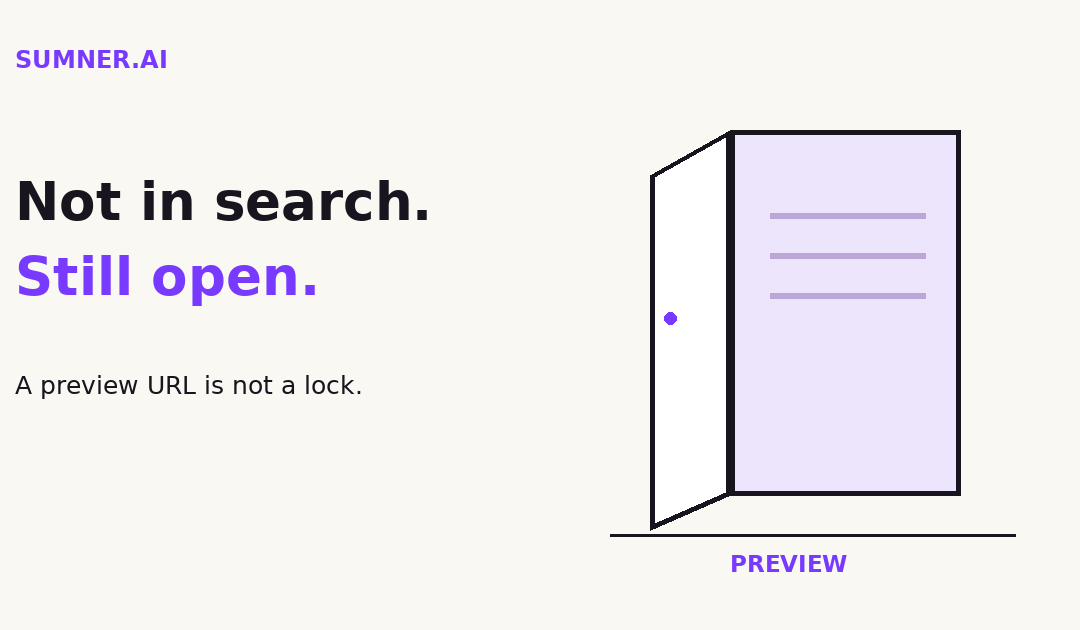 A website preview is not private by default