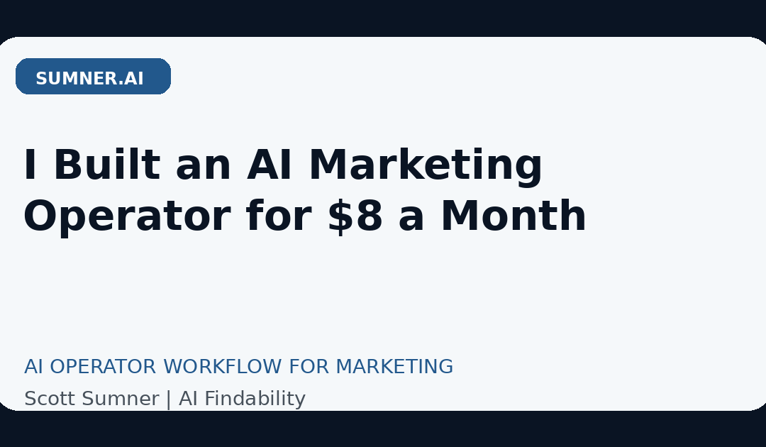 I Built an AI Marketing Operator for $8 a Month