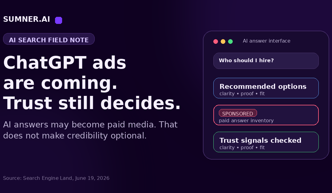 ChatGPT Ads Are Coming. Trust Still Matters.